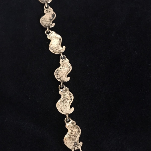 Sitting Cats Gold Toned  Rhinestone Bracelet - Picture 6 of 8